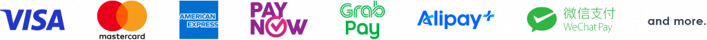 Visa, Mastercard, Amex, QR Ph, GrabPay, Alipay+, WeChat Pay and more