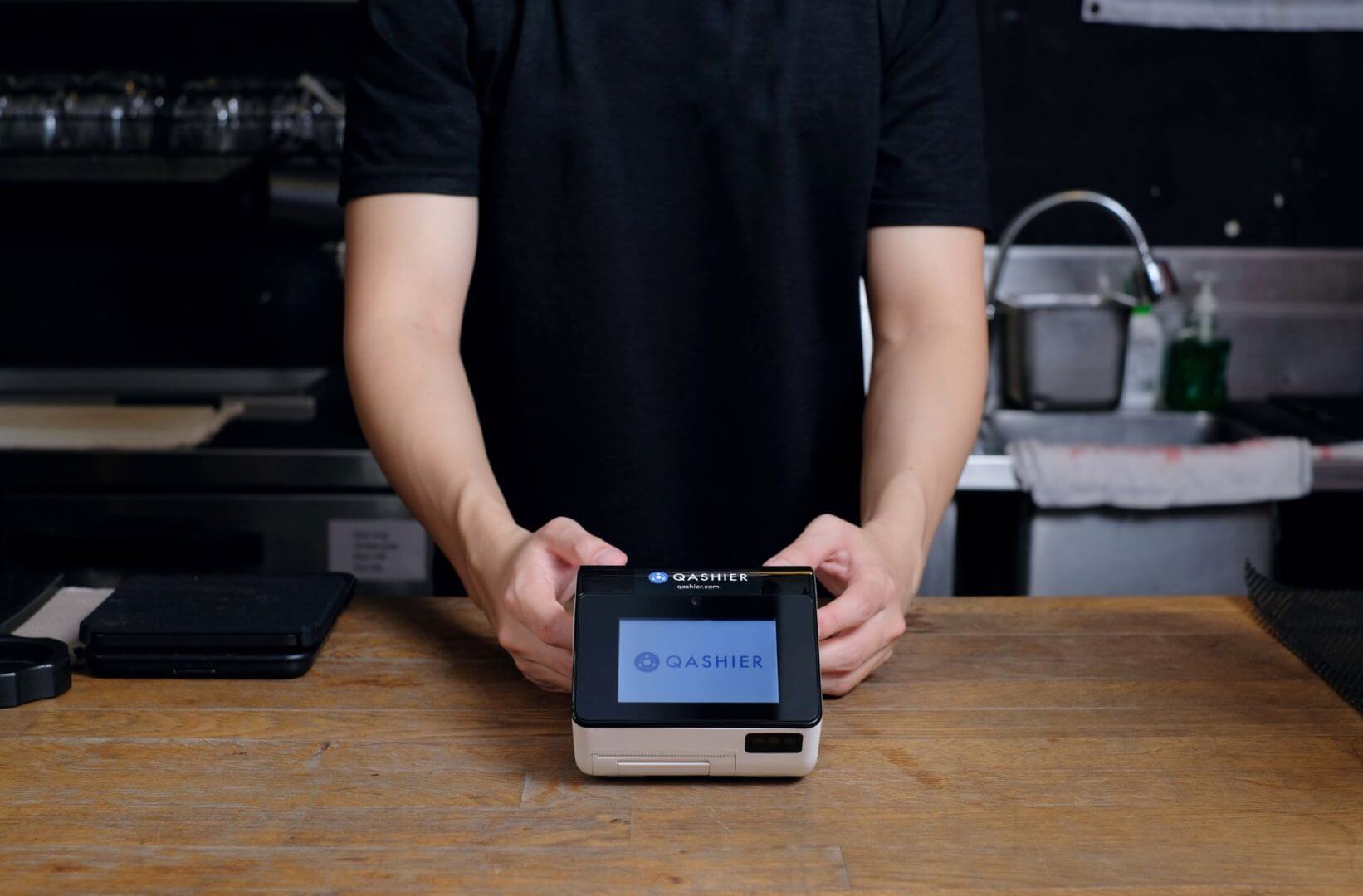 Qashier POS hardware on counter