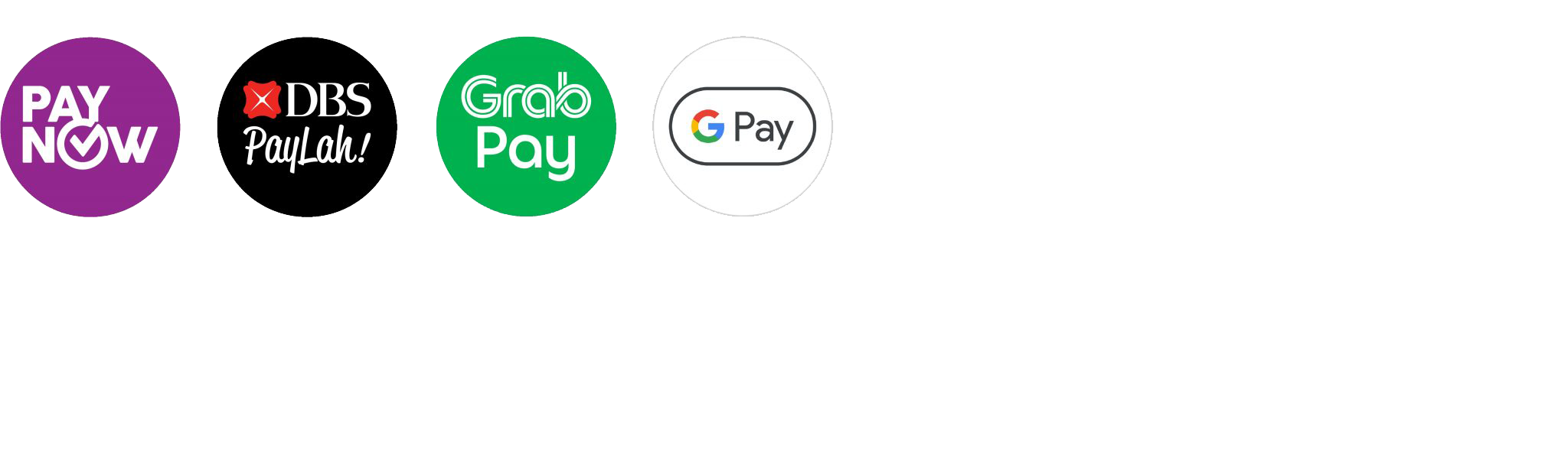 PayNow, DBS PayLah, GrabPay, Google Pay