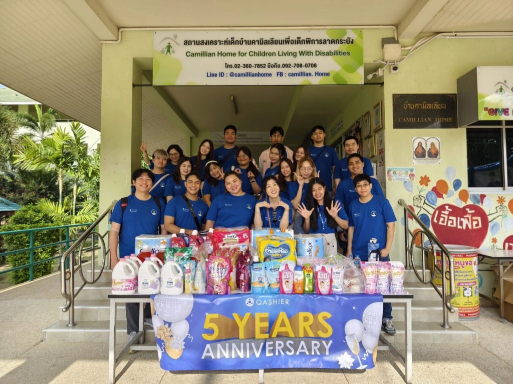 Qashier Thailand participates in a donation drive for Camillian Home for Children Living With Disabilities.